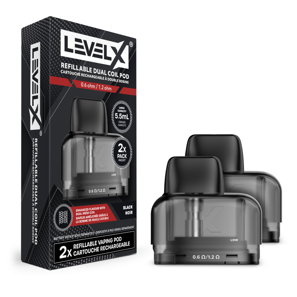 Level X Refillable Pod - 0.6\1.2 ohm - 2 Pack