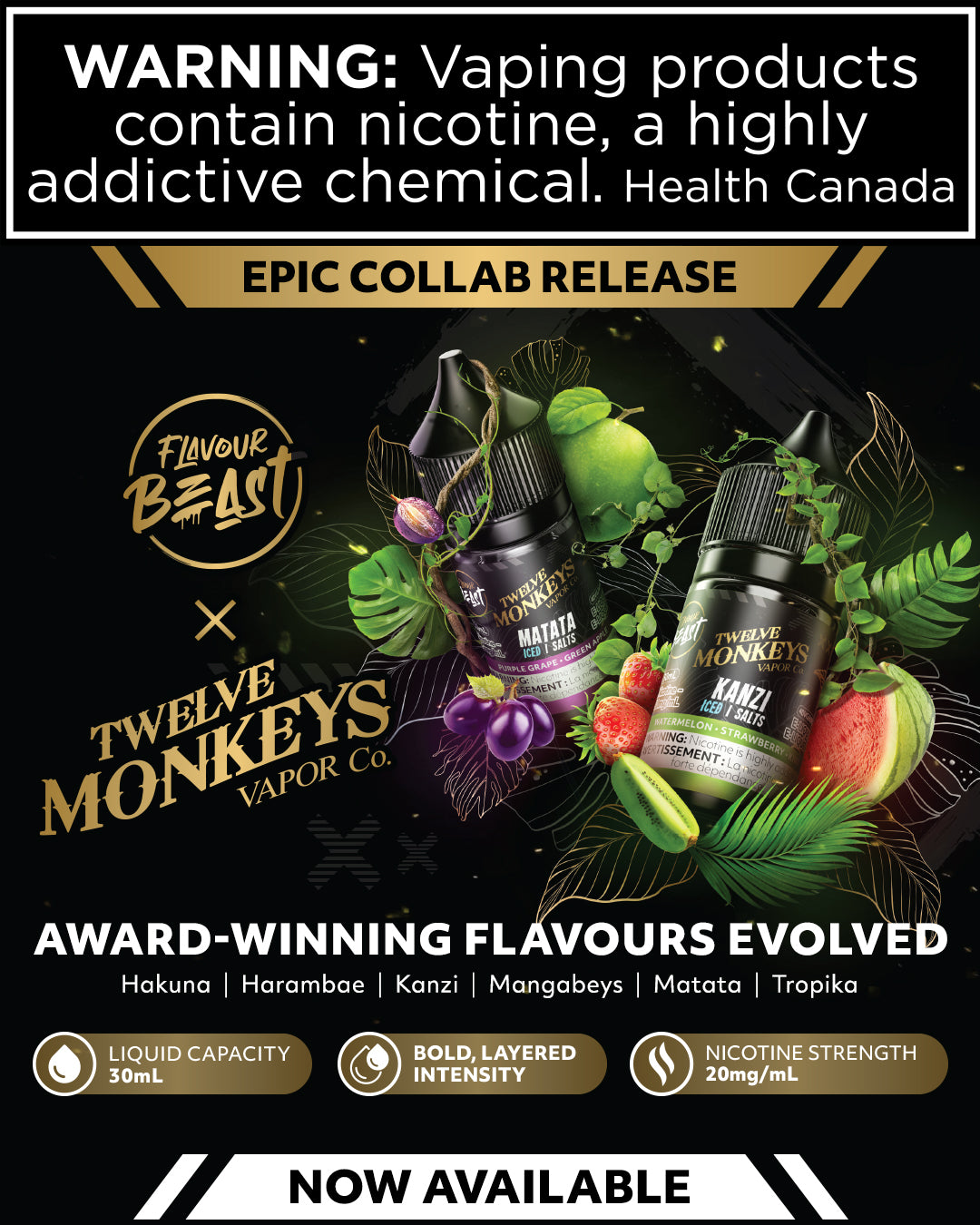 Twelve Monkeys/Flavour Beast series - 30ml
